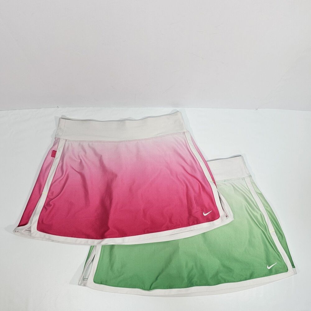 Nike Ombre Gradient Tennis Skirts/ Skorts Lot Of 2 Size M Pink and Green